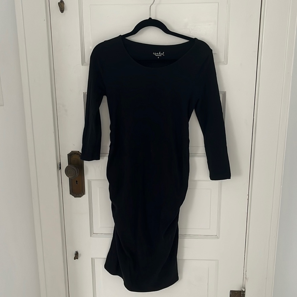 Black fitted maternity dress